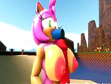 3D Sonic Team - Amy Rose Big Boobs Fuck Animated With Sounds (Big Tits)