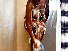 See My Fat Soapy Cougar Booty Twerk And Play With My Soapy Nipples