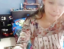 Girl Play With Mom On Webcam
