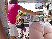 Hot Upskirt Pictures With Brunette Chick And Her Ass
