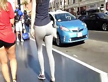 Nice Ass In Gray See Through Leggings