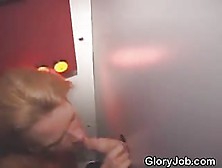 Nasty Looking Blonde With Too Much Make Up At Glory Hole