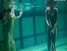 Russian Babes Irina And Anna Swim And Hug In The Pool