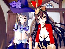 Genshin Impact: Threesome With Amber And Lisa (3D Hentai)