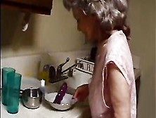 Dirty Granny With Grey-Hair Sucks Off The Ebony Plumber