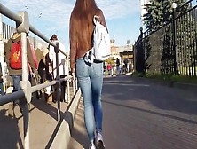Pretty Longhaired Girl With Tight Ass