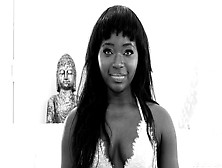 Spicy Ebony Noemie Bilas Gives A Nice Interview In Black & White