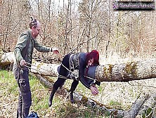 Shes Tied In Public Forest & Hit With Cane & More To Orgasm Then Discovered! - Preview
