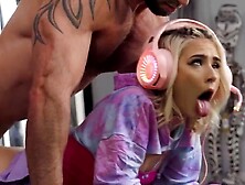 Jessie Saint Playing Video Games While Danny Steele Bangs Her