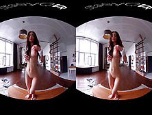 Hot Beautiful Busty Brunette Teasing In Exclusive Vr Video