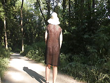 Wifey In Transparent Dress In Public Park