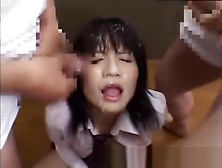 Real Japanese Teen Plays With Her Pussy And Gets Bukkake In Gangb