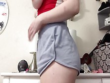Teenage Meaty Bum White Bitch With Natural Boobs Twerks And Strips