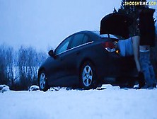 Gf Finds A Place To Get Fucked In The Snow