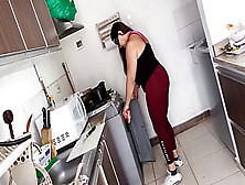 Hispanic Sister-In-Law Colombian Girl With Gigantic Cameltoe Seduces Her Hubby's Relatives While Doing Housework She Likes Meat