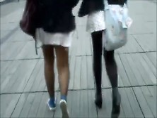 2 Girls - 1 Black Pantyhose The Other Black Opaque Tights