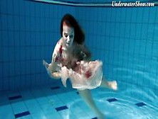 Russian Girl Edwiga Swims Nude In The Pool In Russia