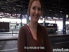 Amateur Busty Eurobabe Fucked In Bus Station For Cash