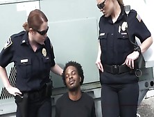 Redhead Cop Sucks A Big Black Cock In Front Of Her Horny Partner That Is Waiting To Fuck It Hard.
