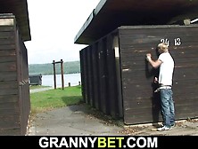 Lucky Guy Fucks Busty Gilf In Changing Room
