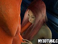3D Redhead Babe Gets Licked And Fucked By Satan