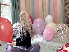 Blowing Up Over 25 Balloons Then Nail Popping Them All!