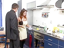 German Woman Gets Fucked In The Kitchen In Boots