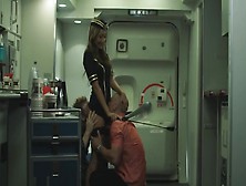 Amazing Stewardess Is Pleasing Two Customers At Once