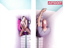 Blonde Masturbates In The Toilet Before Having Hardcore Sex