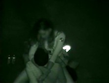 Voyeur Tapes A Partygirl Riding A Guy's Cock At The Beach