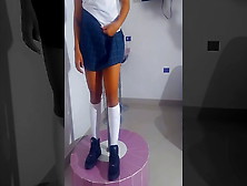 Cute Student School Girl Very Horny Dancing Pole Dance With In Her Institute Uniform