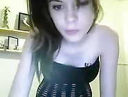Sexy Brunette College Girl Strips On Webcam