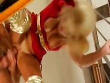Mature Blonde In Gold Boots Gets The High Rough One