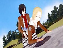 【Mikasa Ackerman】【Futanari 3D】【Annie Leonhart】【Shingeki No Kyojin】
