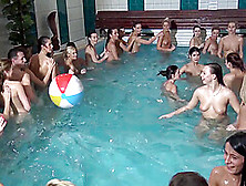 Wild Sex Orgy With Lot Of Cock Hungry Models In The Pool.  Hd