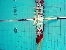 Hairy Brunette Teeny Marketa Underwater Swimming