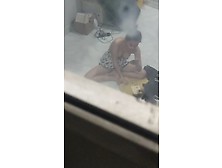 Window Peep Naked Neighbor Girl Exposed Tit Voyeur