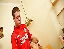 Liverpool Supporter In St Petersburg Giving Facial