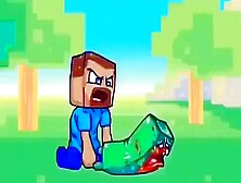 Creeper Brutal Destroyed By Minecraft Steve (Hd)