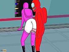 Evil Red Imposter From Among Us Doggy Fucks Pink With Nice Booty