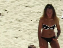 Teen Show Her Ass To The Beach - Doggy - Blonde