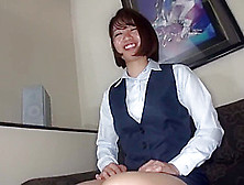 Young Japanese Girl Entertains Herself And Gives Footjob