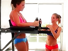 Lesbian Fun At The Gym