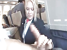 Blondie Stewardess,  Riley Evans Is Groping A Customer's Boner On Her Very First Working Day In The Vapid