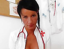Lady Nurse Practitioner Playing With Herself With Gyno-Tool