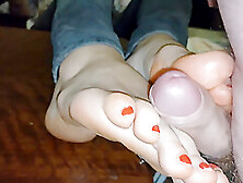 I Let His Small Dick Rub Against My Smelly Dirty Feet - Homemade