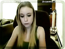 Cute Blonde Teen Chatting On Her Webcam