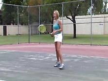 Naked And Horny Shannon Is Playing Tennis Outdoors