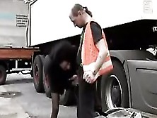 White Trucker Fucks Black Woman