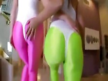 Colorful Girls Lick Pussy And Get Fucked Hard
